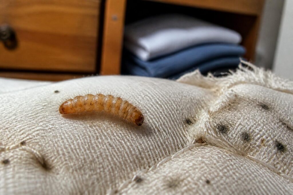 découvrez comment identifier une infestation de larves d'anthrènes dans vos matelas et apprenez les meilleures méthodes pour protéger vos textiles et votre mobilier efficacement.
