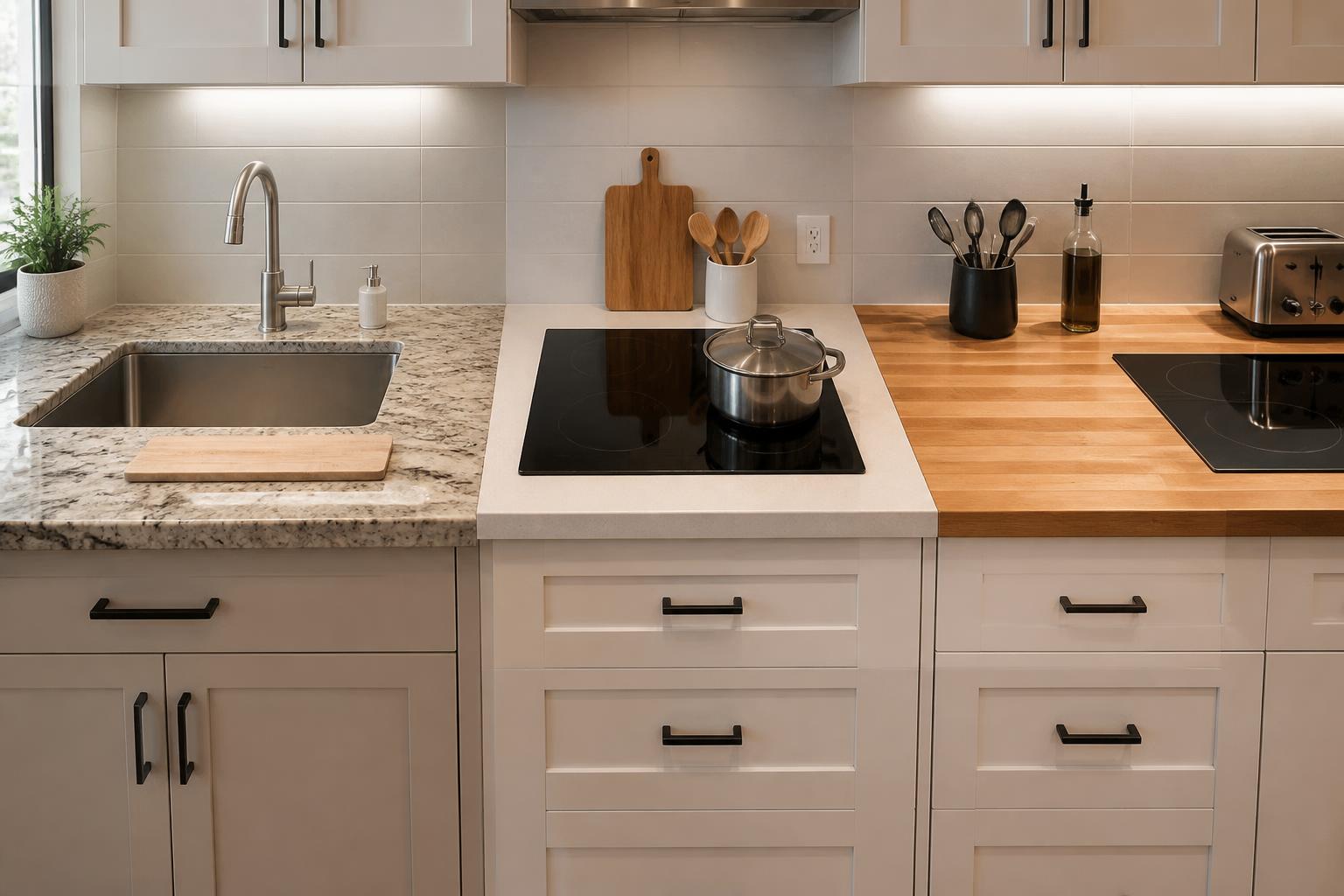 découvrez quel plan de travail choisir pour votre cuisine parmi le granit, le quartz et le bois, en fonction de vos besoins, de votre style et de votre budget.