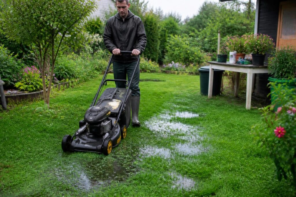 découvrez les astuces pour tondre une pelouse humide en toute sécurité et les risques à éviter avant de passer la tondeuse, afin de préserver votre jardin et votre équipement.