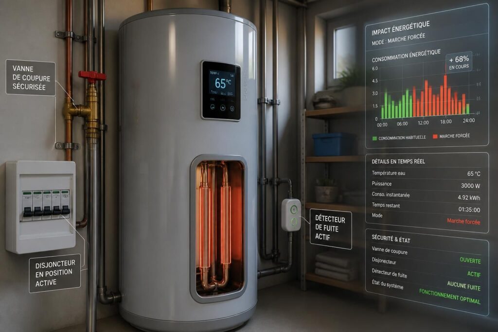 découvrez comment le mode marche forcée de votre chauffe-eau affecte la sécurité et la consommation énergétique, avec des conseils pour optimiser son utilisation.