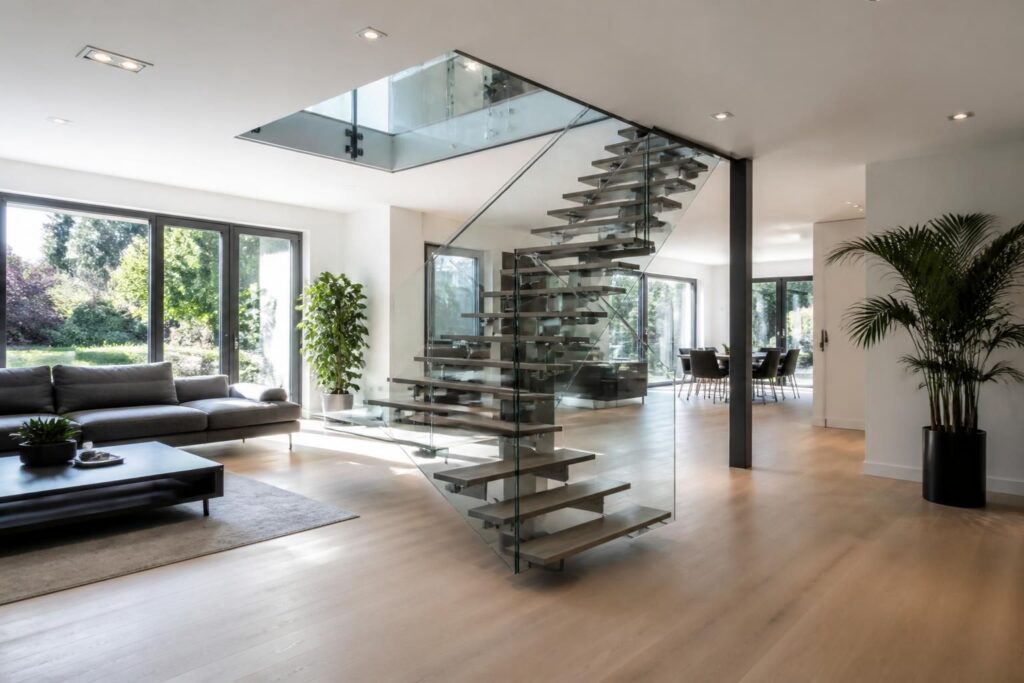 découvrez comment intégrer un escalier central dans votre salon tout en maintenant un flux de circulation fluide et harmonieux, pour un espace à la fois pratique et esthétique.